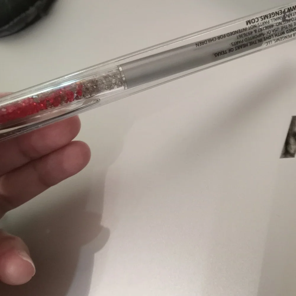 PenGems Silver Ballpoint Pen Red and Clear Crystals Red Gem Top 2018 Collection